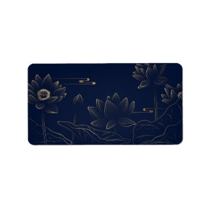 Gold lotus label