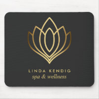 Gold lotus logo Grey | Personalized add your name