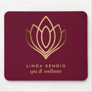 Gold lotus logo Ruby Personalised add your name Mouse Mat