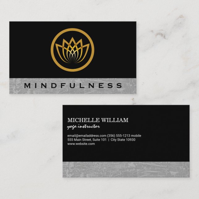 Gold Lotus Logo | Yoga Business Card (Front/Back)