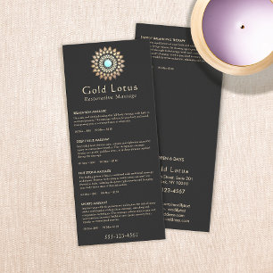 Gold Lotus Massage Therapist Price List Menu