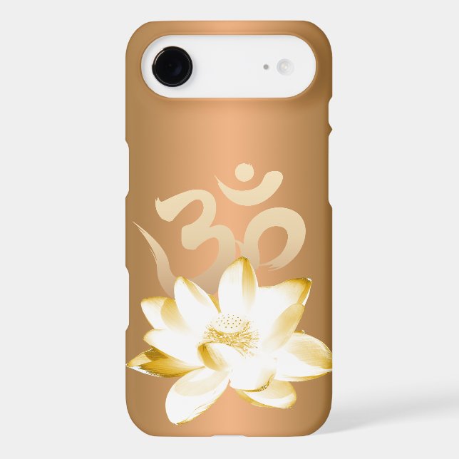Gold Lotus & Om Symbol Yoga Case-Mate iPhone Case (Back)