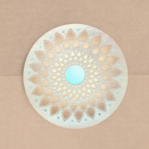 Gold Lotus Yoga and Meditation Teacher Health Spa Classic Round Sticker