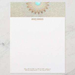 Gold Lotus Yoga and Meditation Teacher Health Spa Letterhead Design
