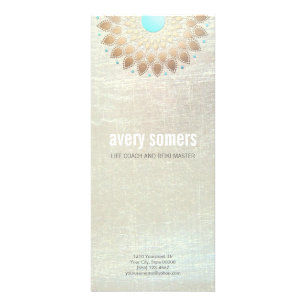 Gold Lotus Yoga and Meditation Teacher Health Spa Rack Card