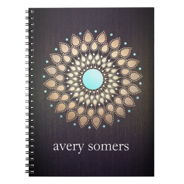 Gold Lotus Yoga and Meditation Teacher Wellness Notebook (Front)