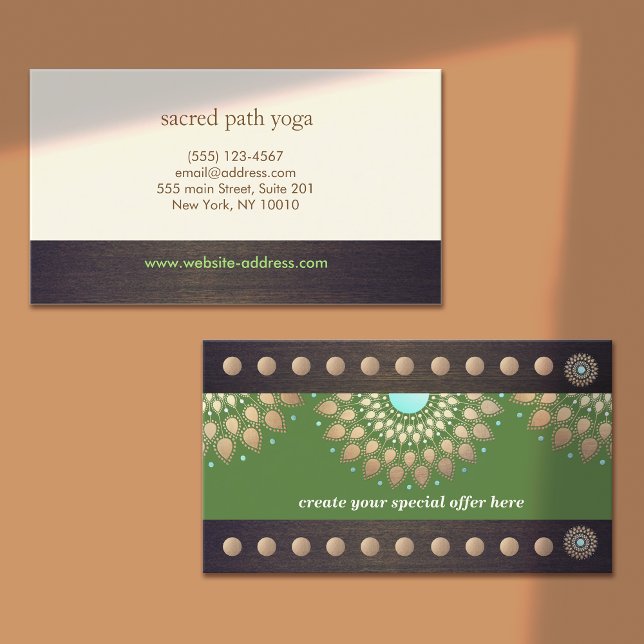 Gold Lotus Yoga Meditation 20  Class Punch Loyalty Card (Gold Lotus Yoga Meditation 20 Class Punch Loyalty)
