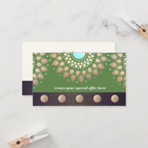 Gold Lotus Yoga Meditation 5 Class Punch Loyalty Card