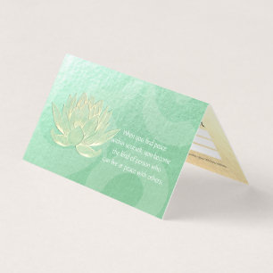 Gold Lotus Yoga Meditation Instructor Price List Business Card