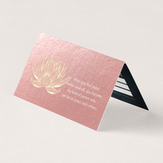 Gold Lotus Yoga Meditation Instructor Price List Business Card (Front)