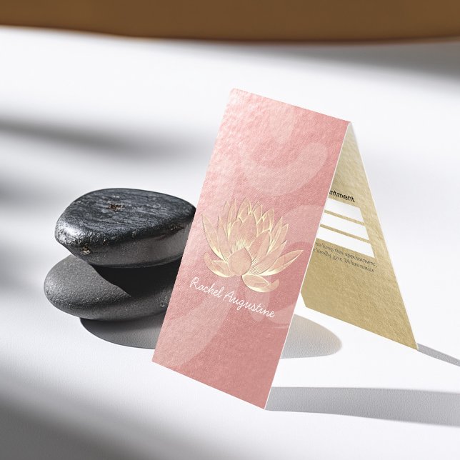 Gold Lotus Yoga Meditation Instructor Price List Business Card (Creator Uploaded)