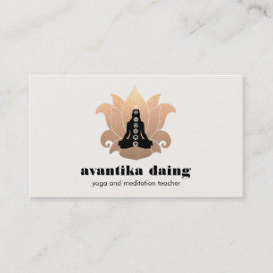 Gold Lotus Yoga Meditation Pose Chakra Business Card
