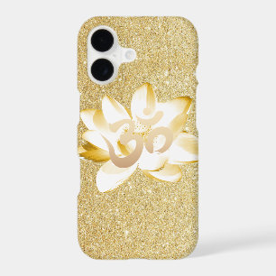 Gold Lotus & Yoga Om Symbol Gold Glitter