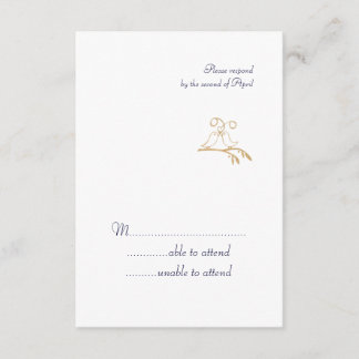 Gold Love Birds RSVP