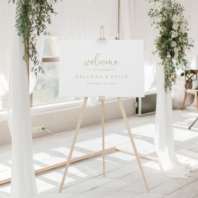Gold Love Fancy Script Wedding Welcome Sign (Creator Uploaded)