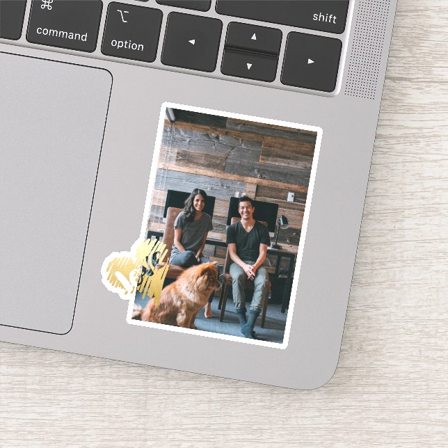 Gold Love Heart Photo Personalised (Detail)