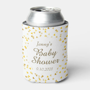 Gold Love Hearts Baby Shower / Sprinkle / Couples Can Cooler
