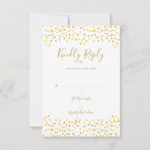 Gold Love Hearts Confetti Signature RSVP