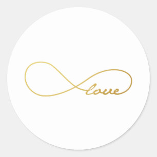 Gold Love Infinity Wedding Stickers