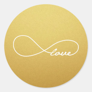 Gold Love Infinity Wedding Stickers