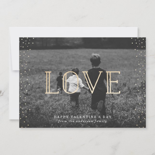 Gold Love | Valentine's Day Photo Card (Front)