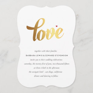 Gold Love Wedding Invitation