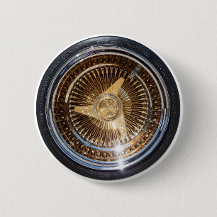 Gold Lowrider Wire Wheels Button