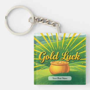 Gold Luck Ray Personalize Key Ring