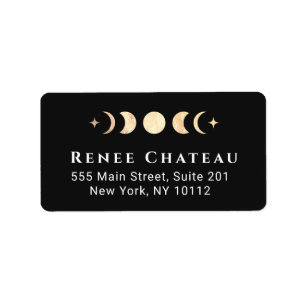 Gold Lunar Moon Phases Energy Healer Label