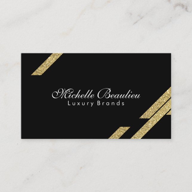 Gold Lustre Polygons 3 Business Card (Front)