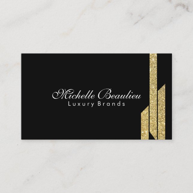 Gold Lustre Polygons 4 Business Card (Front)