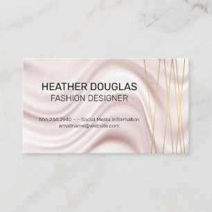 Gold Lux Modern Lines   Silk Fabric Business Card
