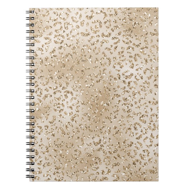 Gold Luxe Glitter Leopard Print     Notebook (Front)