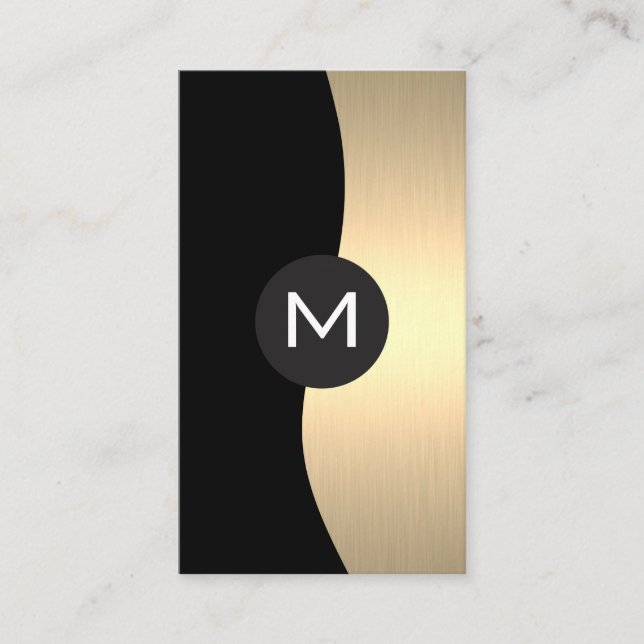 Gold Luxe Monogram Business Card (Front)