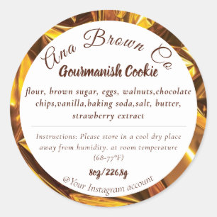 Gold Luxurious Product Branding Ingredients Label