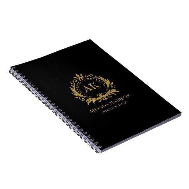 Gold Luxury Crown Monogram   Notebook (Right Side)