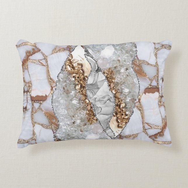 Gold Luxury Elegant Liquid Texture  Decorative Cushion (Front)