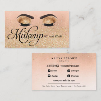 Gold Luxury Glam Eyes Beauty Salon Business Card