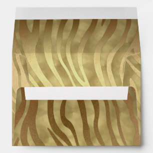 Gold Luxury Luxurious Zebra Jungle Safari Glam Envelope
