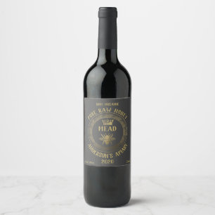 Gold luxury Mead queen bee honeycomb honey wine Label