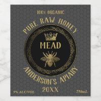 Gold luxury Mead queen bee honeycomb honey wine Wi