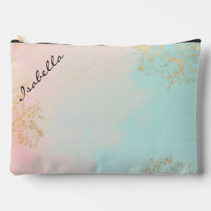 Gold Luxury Modern Blush Pink Soft Mint Collection Accessory Pouch