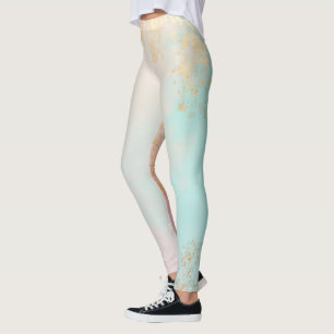Gold Luxury Modern Blush Pink Soft Mint Collection Leggings