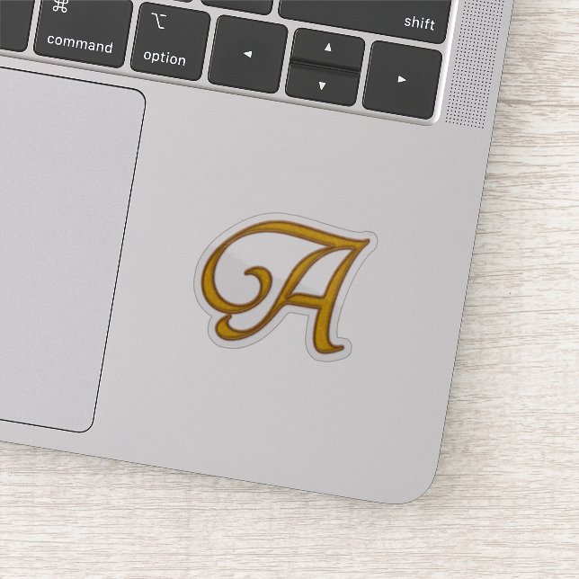 Gold Luxury Monogram A Sticker (Detail)
