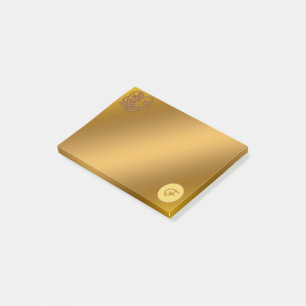 Gold Luxury Monogram F Post-it Notes