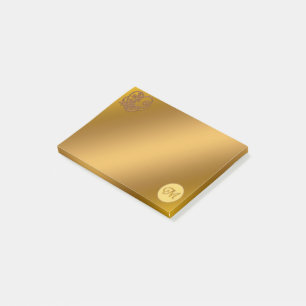 Gold Luxury Monogram M Post-it Notes