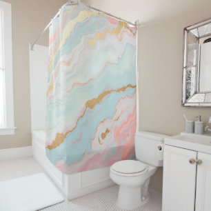Gold Luxury Popular Blush Pink Mint Collection Shower Curtain
