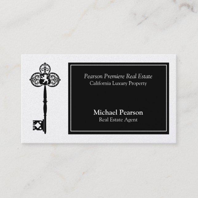 Gold Luxury Real Estate Agent Business Card (Front)