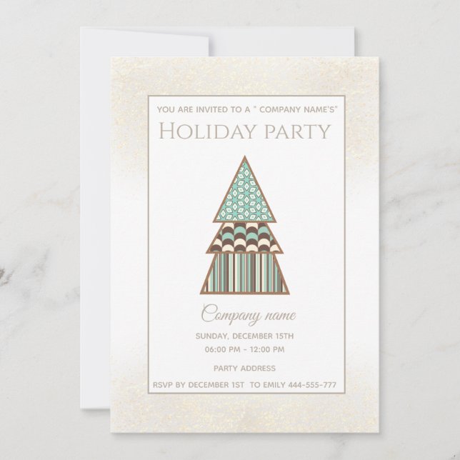 Gold luxury  snowflakes corporate Christmas party  Invitation (Front)