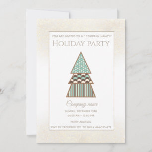 Gold luxury snowflakes corporate Christmas party Invitation